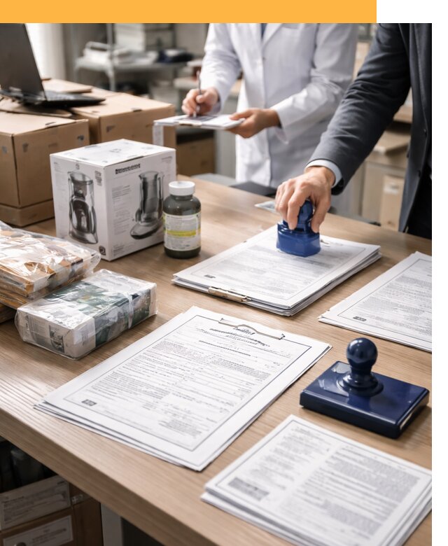 Сертификация импортных товаров от 12409 с таможенным сопровождением